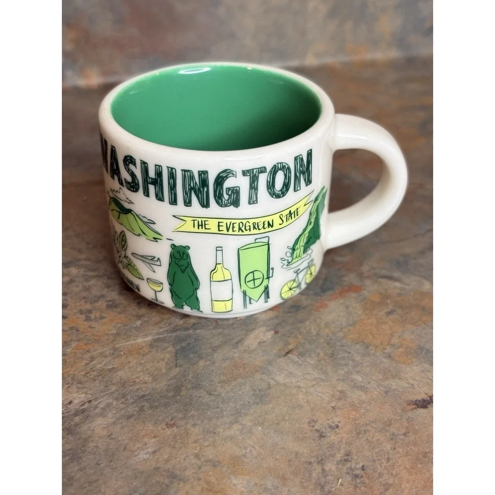 Starbucks Washington Been There Across Globe Demitasse Cup 2 Oz EverGreen State